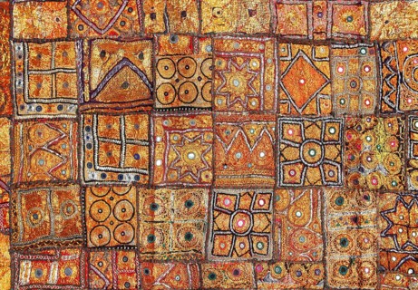 India fabric background patchwork ornate