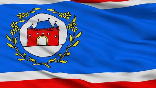 Elburg City Flag, Country Netherlands, Closeup View