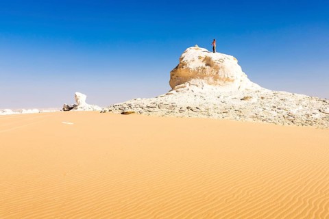 The White Desert at Farafra in the Sahara of Egypt. Africa