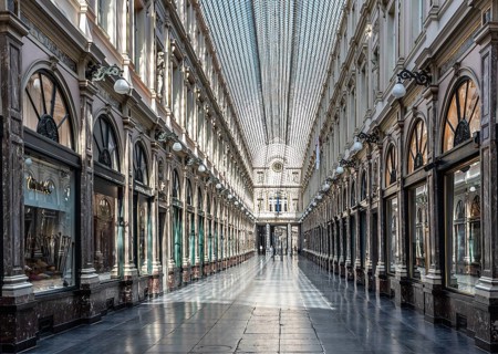 Brussels Old Town, Brussels Capital Region, Belgium, 04 09 2020 Lockdown in the Royal galleries of