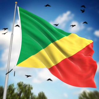 Flag of the Republic of the Congo, This is a computer generated and 3d rendered image