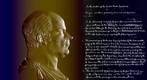 Portrait after a medal of John Quincy Adams, 6th president of the United States, his request for