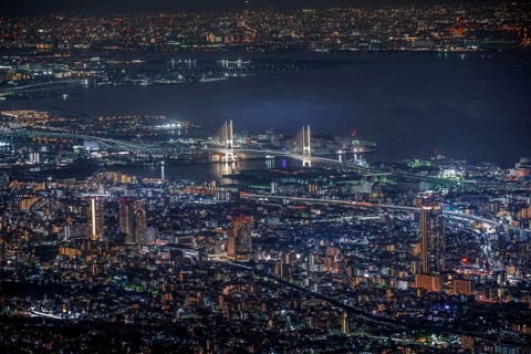 Night view of Kobe from Ichige. Shooting Location: Kobe city, Hyogo Pref