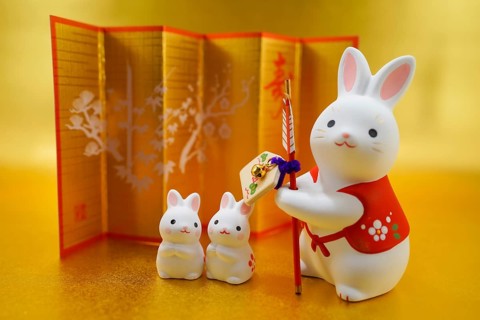 Rabbit year New Year material (2023 New Year). Shooting Location: Yokohama-city kanagawa prefecture