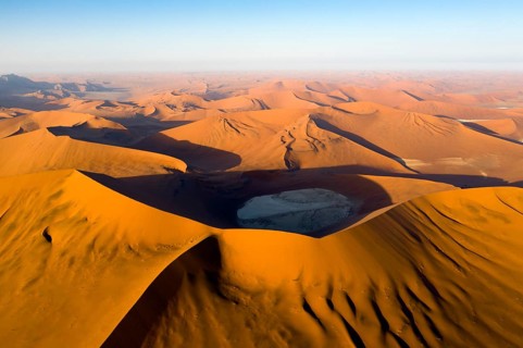Aerial view of Hiddenvlei, Namib Naukluft Park, Namibia, Africa