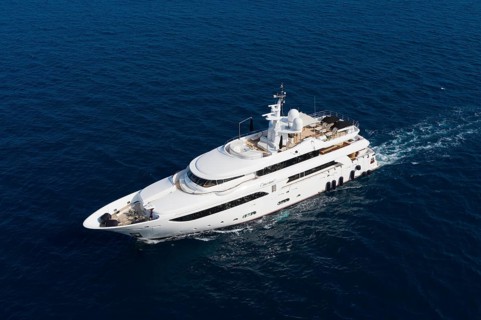 Aerial view 42, 6 metre long motor yacht EMOTION 2, delivered in 2007 by the Italian shipyard CRN,
