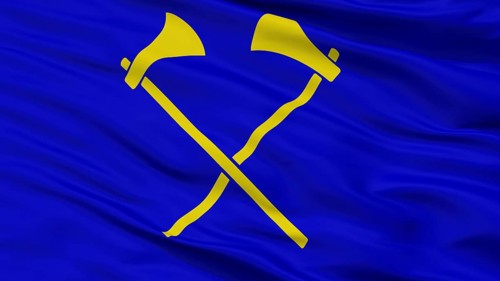 Saint Helier City Flag, Country Jersey, Closeup View