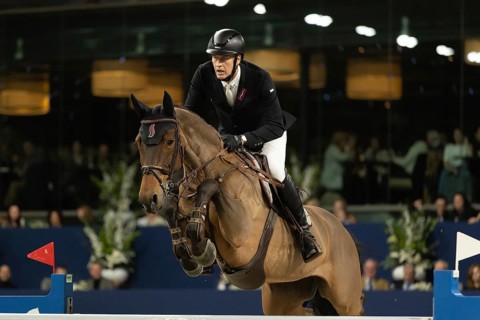 Marc Houtzager of Netherlands competes in 1.60m FEI Jumping World Cup at Jumping Amsterdam in