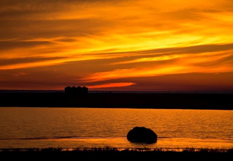 Sunset Rural Saskatchewan near Moose Jaw farmland