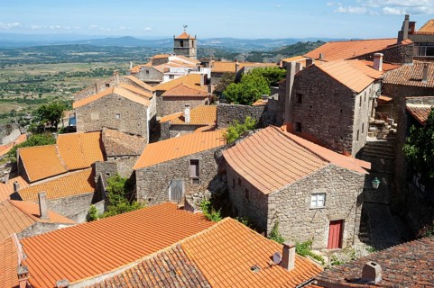 13/06/2018, Monsanto, Portugal, Europe, A view from above of the Portuguese mountain village of