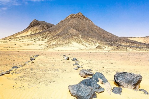 White Desert at Farafra in the Sahara of Egypt. Africa