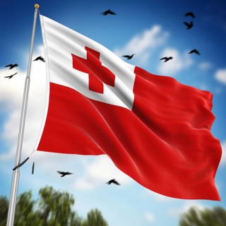 Flag of Tonga, This is a computer generated and 3d rendered image