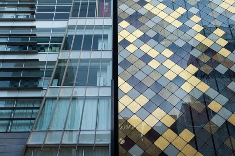 01.01.2018, Tokyo, Japan, Asia, Modern building facades in the Ginza district of the Japanese