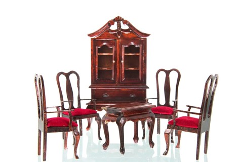 Queen ann style furniture isolated over white background