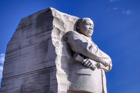 Washington DC, USA - October 15, 2021: The Martin Luther King Jr. Memorial on the National Mall in