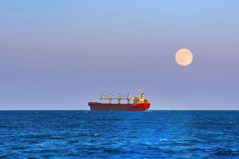 Bulk Carrier Ship in the Black Sea Varna, Bulgaria, Europe