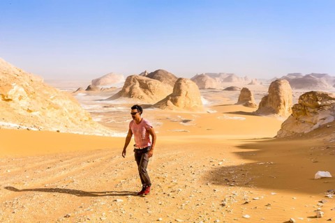 White Desert at Farafra in the Sahara of Egypt. Africa