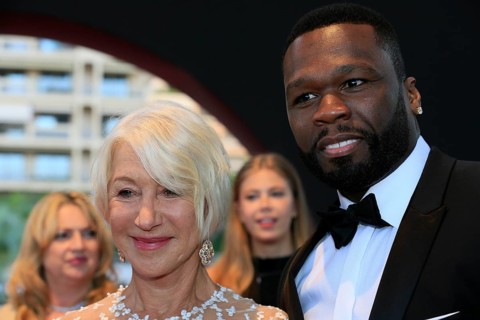 Dame Helen Mirren and 50 Cent Curtis Jackson, Nymphes d'Or Award Ceremony, 57th Festival de