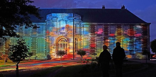 Illuminated Musee des Beaux Arts, Chhartres, France, Europe