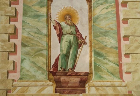 Lüftlmalerei in Mittenwald, St. Peter and Paul, Church, Catholic, Bible, biblical, Mittenwald,