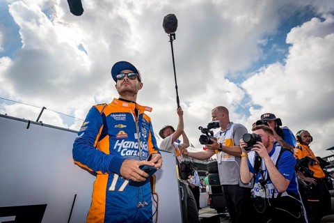 KYLE LARSON (17) of Elk Grove, California prepares to qualify for the 108th Running of the