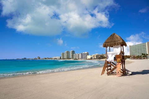 Cancun Forum beach Playa Gaviota Azul in Mexico at Hotel Zone
