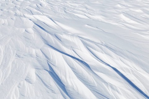 Nature, snow drift pattern on the Saint Lawrence River, Province of Quebec, Canada, North America