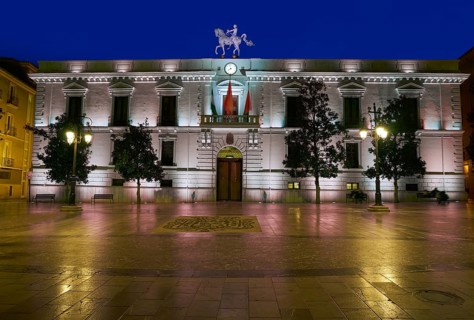 Ayuntamiento of Granada City hall sunset in Spain Andalusia