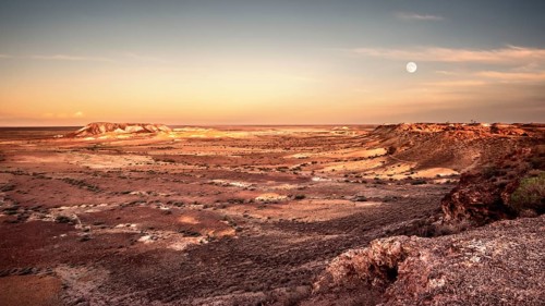 An image of the great Breakaways at Coober Pedy Australia twilight