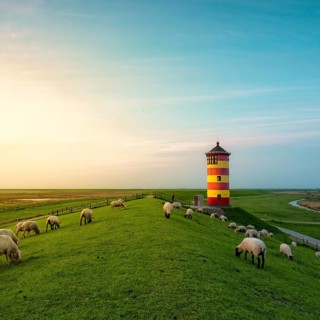 A beautiful lighthouse on the East Frisian coast