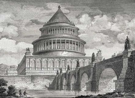 Reconstruction of the Mausoleum of Hadrian, ancient Rome
