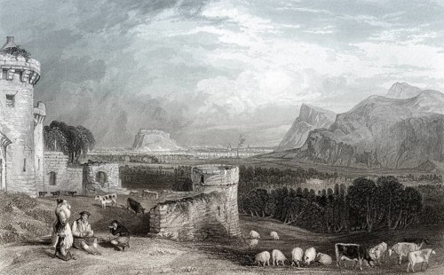 City-scape of Edinburgh from Craigmillar Castle, Scotland, Great Britain