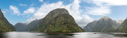Magnificent landscape of rugged Doubtful Sound, Fiordland National Park, South Island of New