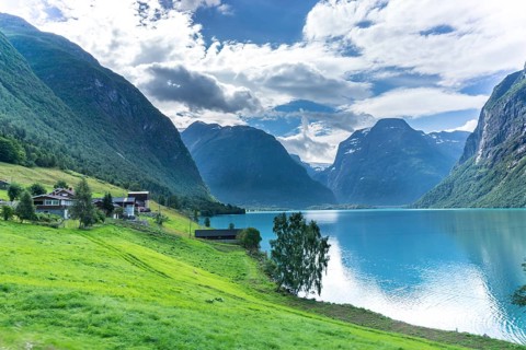 The Kjenndalsbreen is part of the Jostedalsbreen, one of the largest glaciers in Norway, and forms