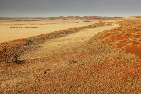 Aerial view of the Sossusvlei desert in the Namib Naukluft National Park, Namibia, Africa