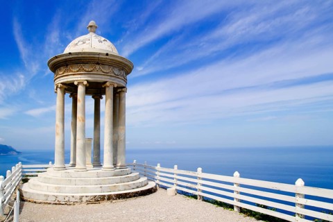 Es Galliner mirador in Son Marroig over Mediterranean Majorca sea