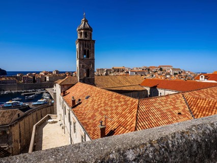 Bell tower, Old Town of Dubrovnik, Dalmatia, Croatia, Europe