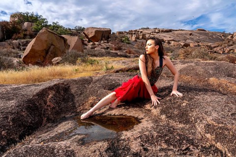 A gorgeous brunette model poses outdoors while enjoying the autumn weather, Fredericksburg, United