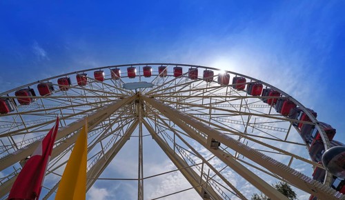 Ferris wheel in Geneva Geneve of Switzerland Swiss