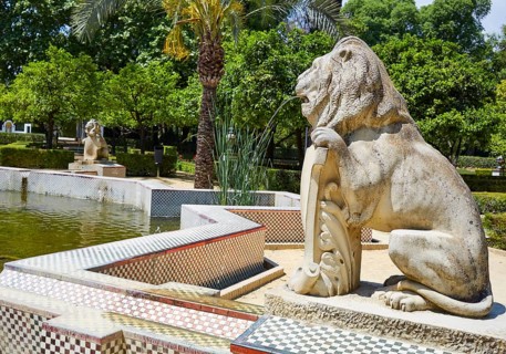 Seville maria luisa park gardens in andalucia spain