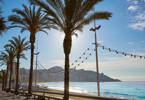 Benidorm Levante beach in Alicante Mediterranean of Spain