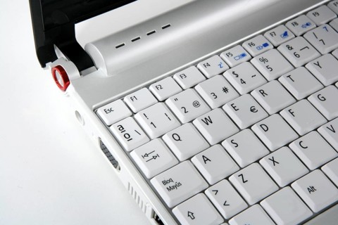 Computer laptop keyboard closeup macro photo