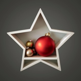 Christmas decoration white star with glass balls inside