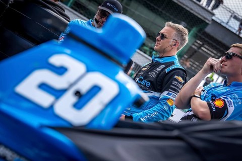 ED CARPENTER (20) of Indianapolis, Indiana prepares to qualify for the 108th Running of the