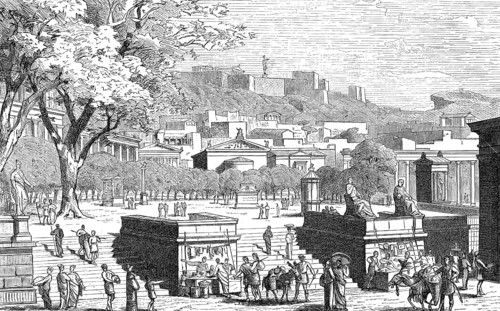 Marketplace at Athens in ancient Greece