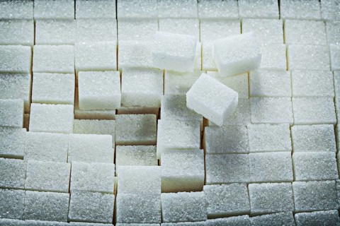 White sweet sugar cubes food concept
