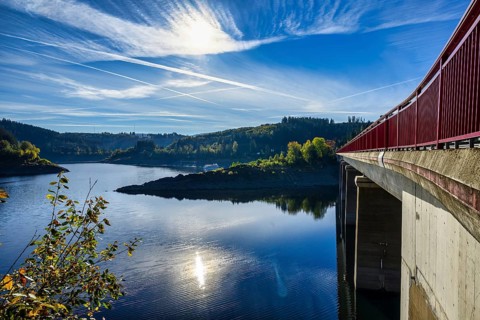 The Oker dam near Altenau in the Harz Mountains in the district of Goslar, Germany, Europe