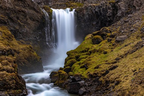 Dynandi waterfalls, Westfjords, Iceland, Europe