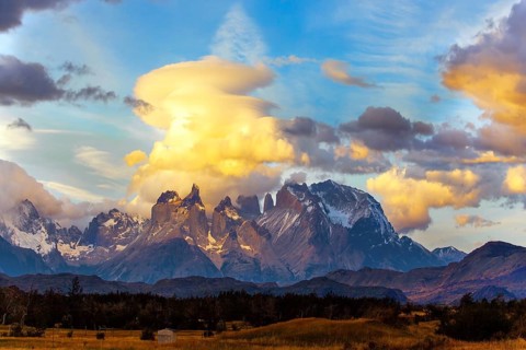 The famous Torres del Paine park in southern Chile. South America. Patagonia. The magical exotic
