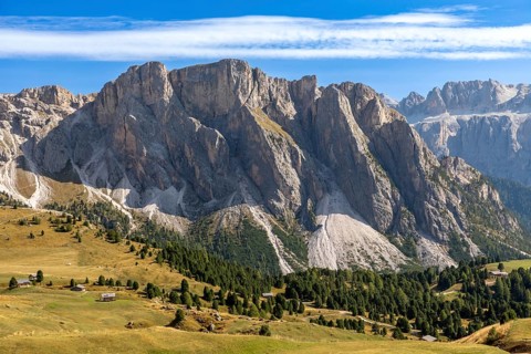View from the Seceda to the Cir peaks, Val Gardena, South Tyrol